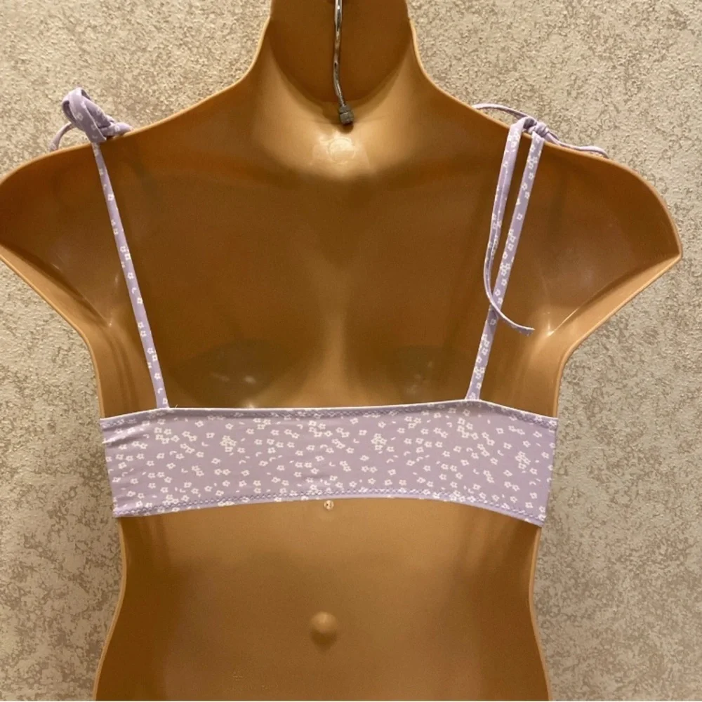 SHEIN Lavender Floral Tie-Strap Top